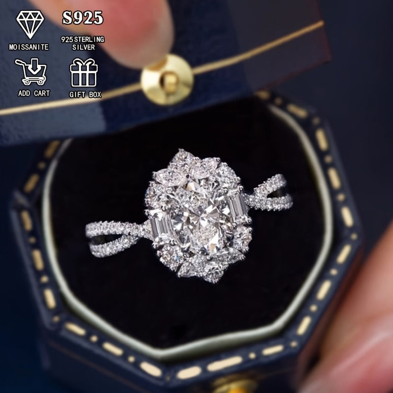 S925 Silver Ring, Bohemian Style and Cross Goose Egg Design, Perfect for Weddings and Anniversaries, Perfect Gift, Hypoallergenic, for Women, Bohemian, Elegant Style