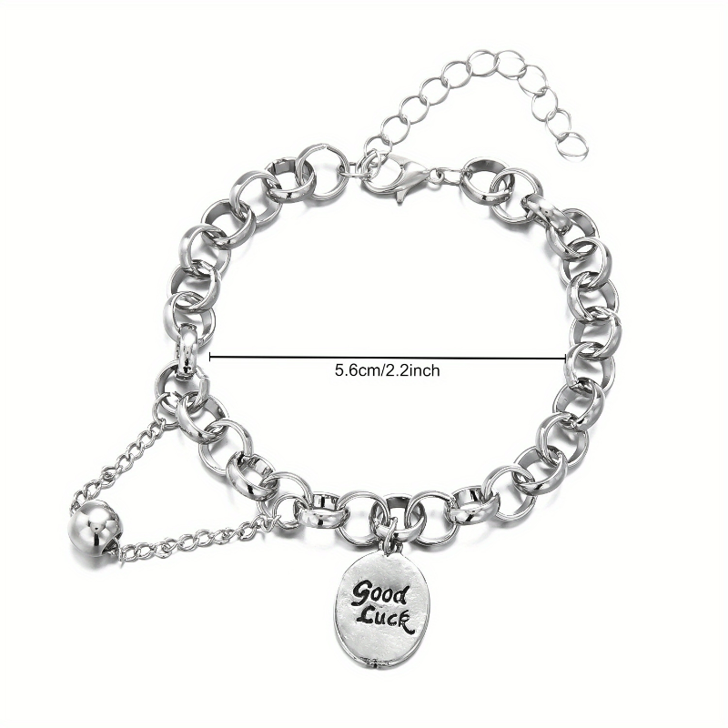 925 Silver 'Good Luck' Hanging Bracelet, Hip Hop Cool Ball Fashion Additions, Women'S Daily Wear Jewelry - The Perfect Gift Choice!