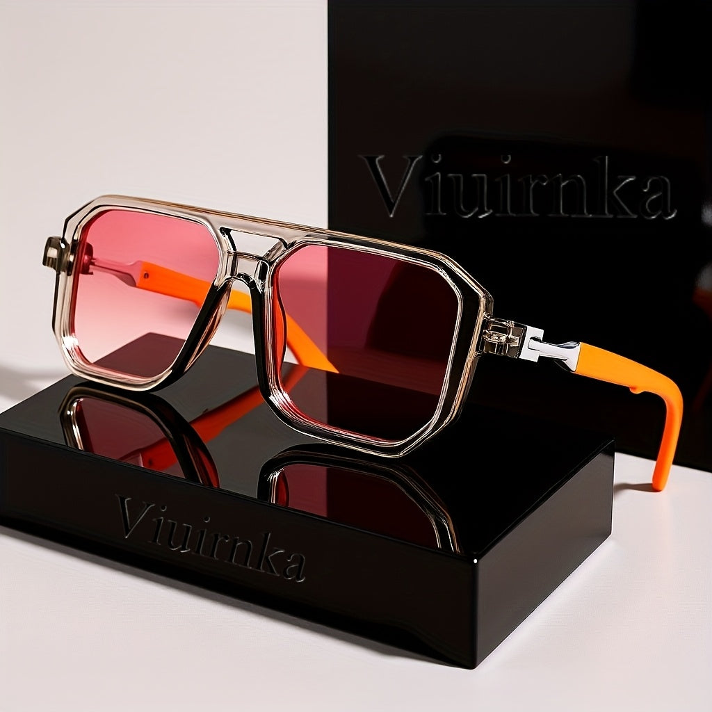 Stylish Oversized Square Frame Sunglasses for Men and Women - Protection - Unisex Retro Shades with Tortoiseshell Arms - Includes Sunglasses Case and Cleaning Cloth - Fashion Accessory for Travel, Beach, and Daily Wear
