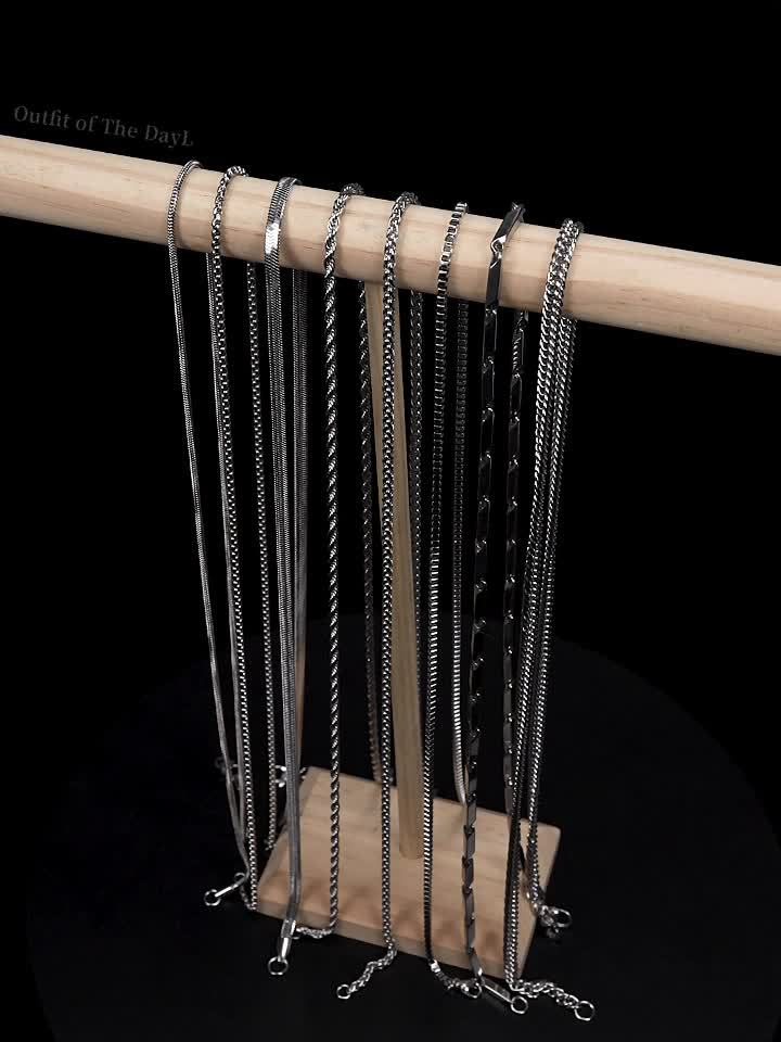 Set of 8 Men'S Stainless Steel Necklaces, Fashionable And Long-Lasting Chains, Casual Hip Hop Style, Ideal Present for Trendsetters, Features Cuban And Twisted Chains, Great for Boyfriends, Sons, Father'S Day, And Birthday Gifts