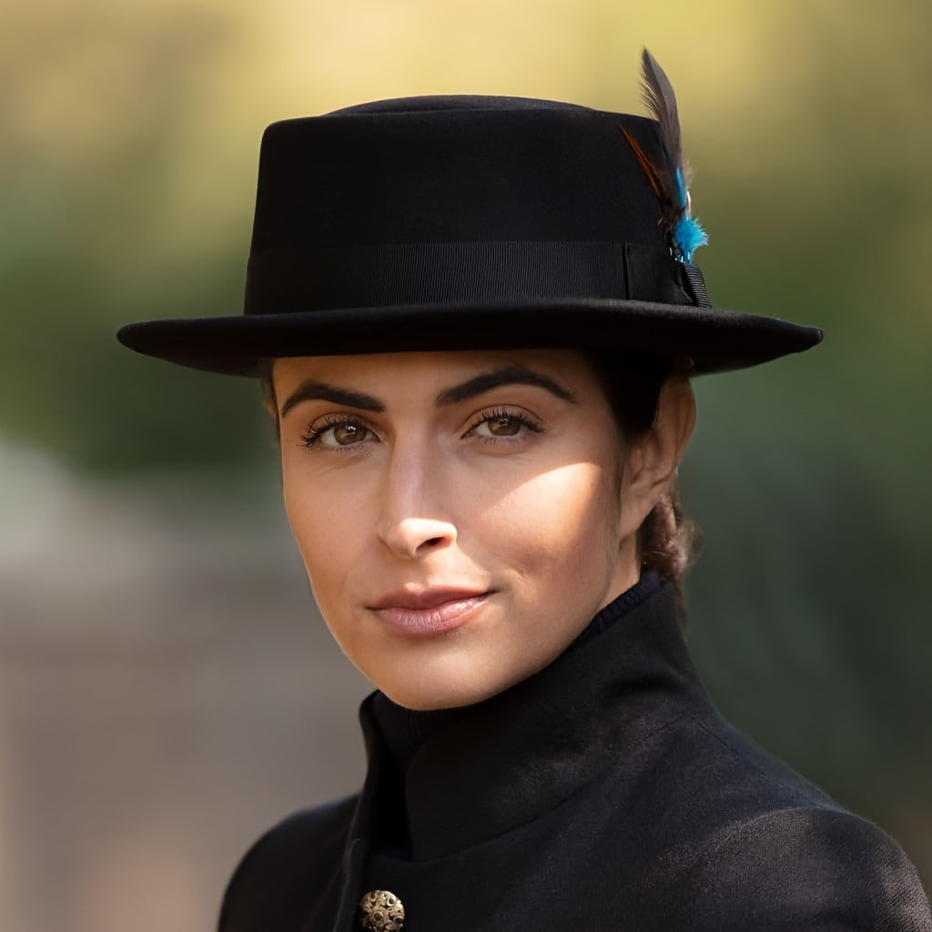 Valentine's Day Gift - Adjustable Pork Pie Hat - Premium Wool - Ideal for Dress Parties, Weddings, Festivals, and the Best Choice for Christmas Gifts