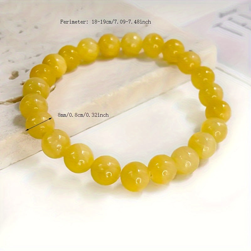[Birthday Gift, Christmas Gift] 20pcs Glass Bracelets, Random Color Glass Beads Bracelets for Women and Men, 8mm Round Beads Stretch Bracelets, Birthday Gift, Women's Bracelets, Men's Bracelets, Gifts for Her, Christmas Gift