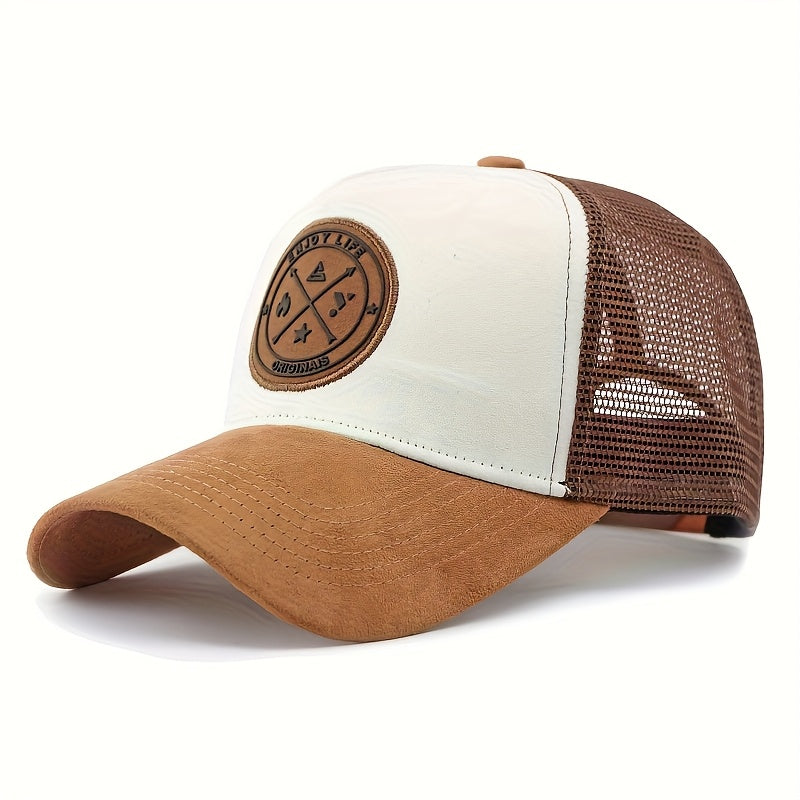 6 Packs, Gray And Black/yellow And Black/black/black And White/yellow And White/gray And Black/red And Black, Spring, Summer, Autumn And Winter, Four Seasons Mesh Caps, ENJOY LIFE, Letter Patch Baseball Caps, Men'S And Women'S Trucker Hats