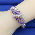A Stylish And Colorful Synthetic Zirconia Bracelet, Featuring a Retro Design, Perfect for Women'S Wedding Jewelry And Ideal As a Daily Gift Or for Valentine'S Day