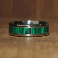 8MM Domineering Men's Artificial Anti Malachite Titanium Steel Ring, High Polished And Comfortable Men's Stainless Steel Ring