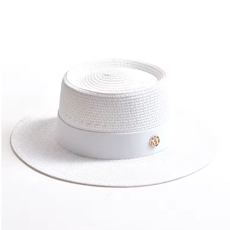 Spring and Summer Foldable Straw Hat for Men and Women, Beach Vacation Sun Hat, Concave-top Jazz Hat, Fedora