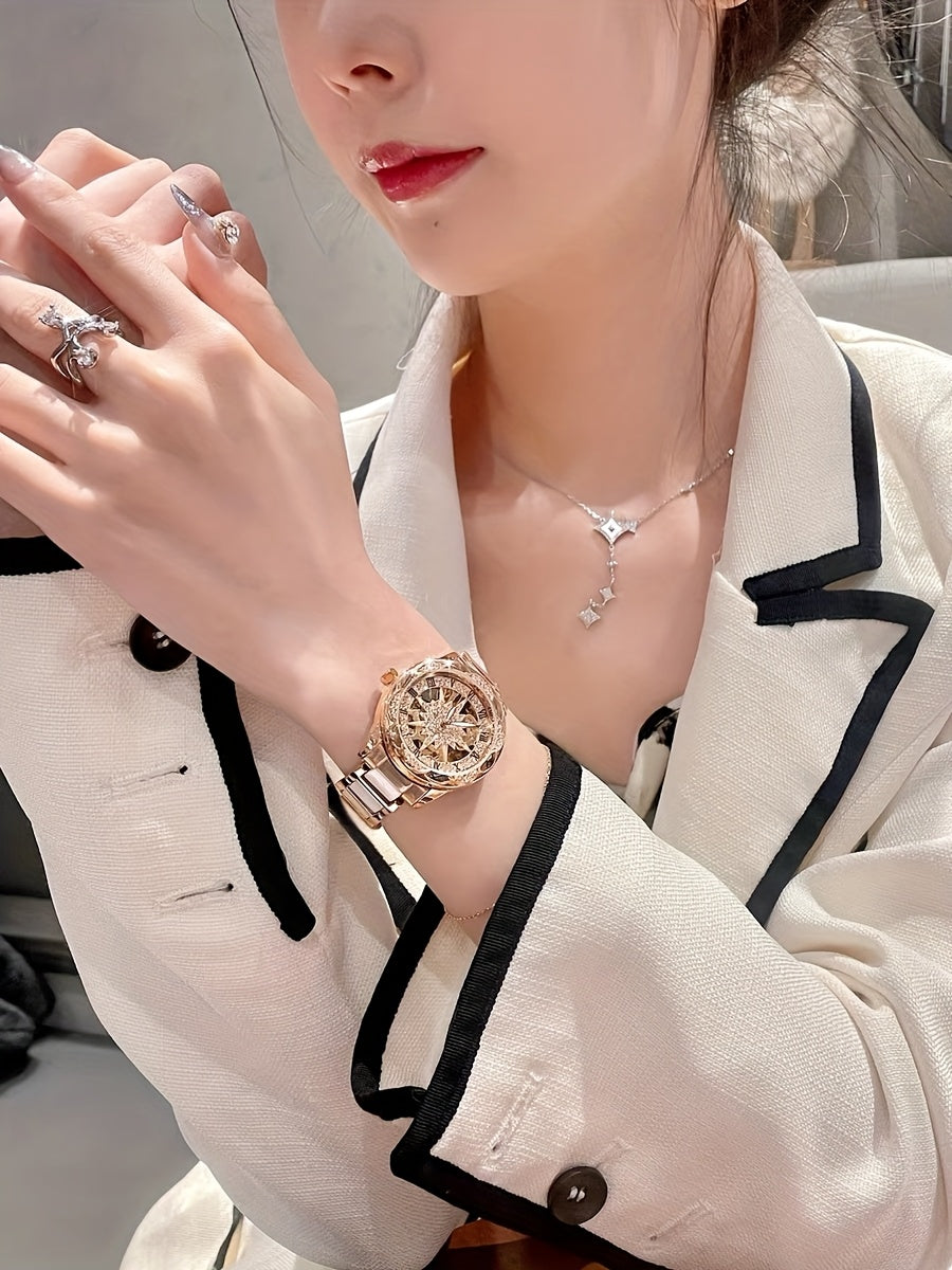 Elegant And Fashionable Women'S Watch, A Niche Trendy Sunflower Quartz Watch, Is Very Suitable For Daily Matching And Decoration Choices