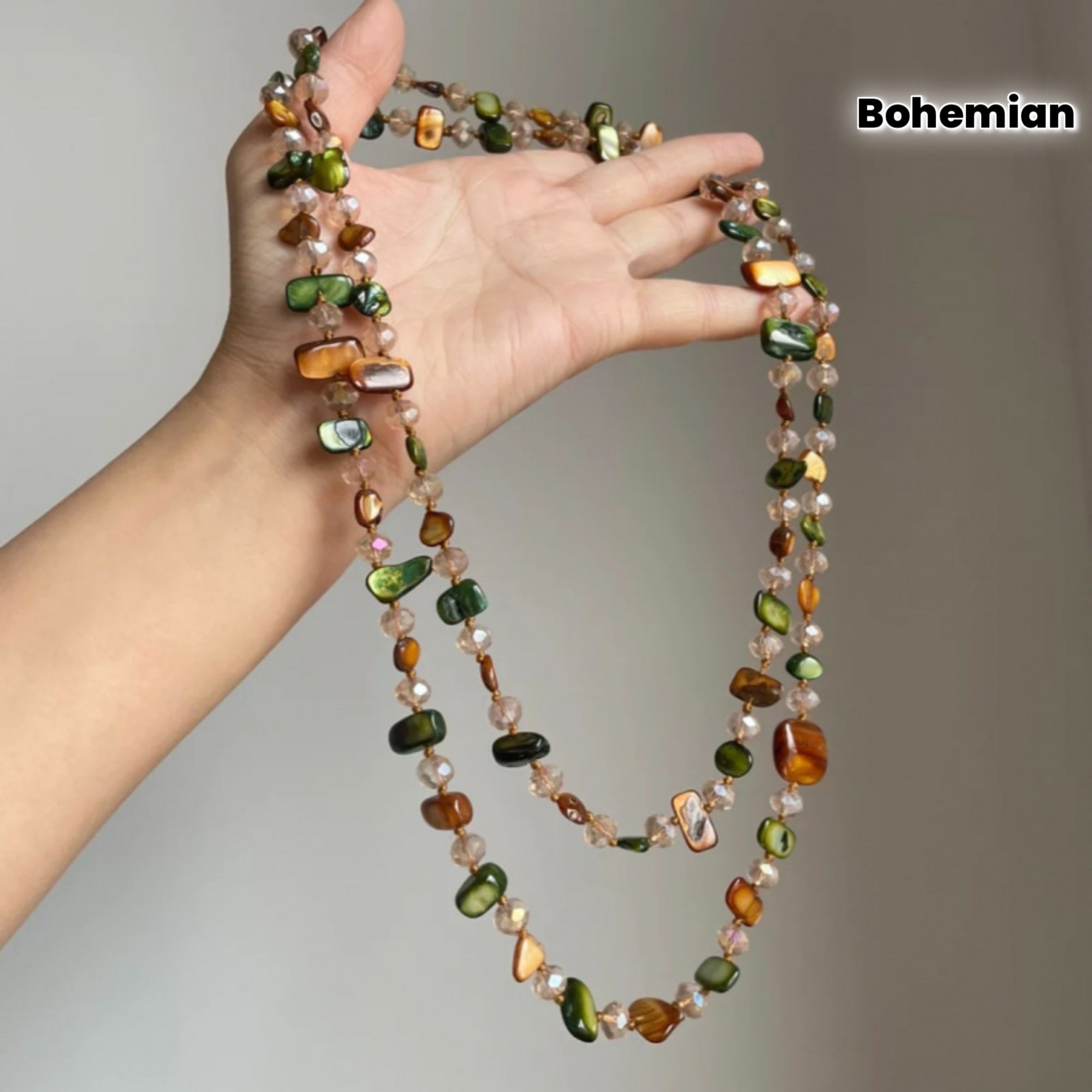 1pc New Necklace Bohemian Double Layer Necklace  Light Luxury Vacation Long Necklace Stackable
