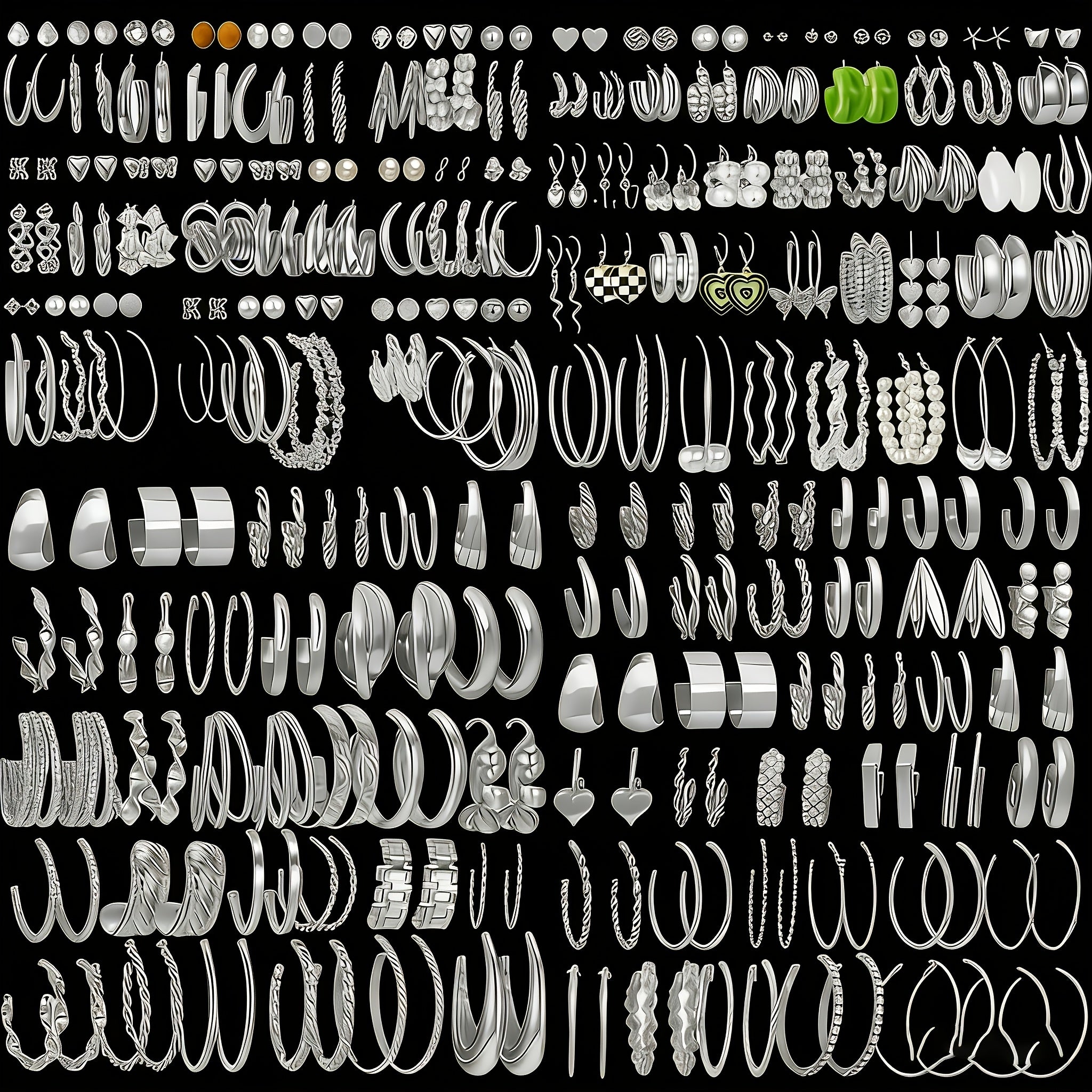 [Holidays Parties Gifts] Random Selection Of 48 Pairs Of Stylish, Minimalist Alloy Earrings, Perfect For Everyday Wear, Holidays, Parties And As Festive Gifts
