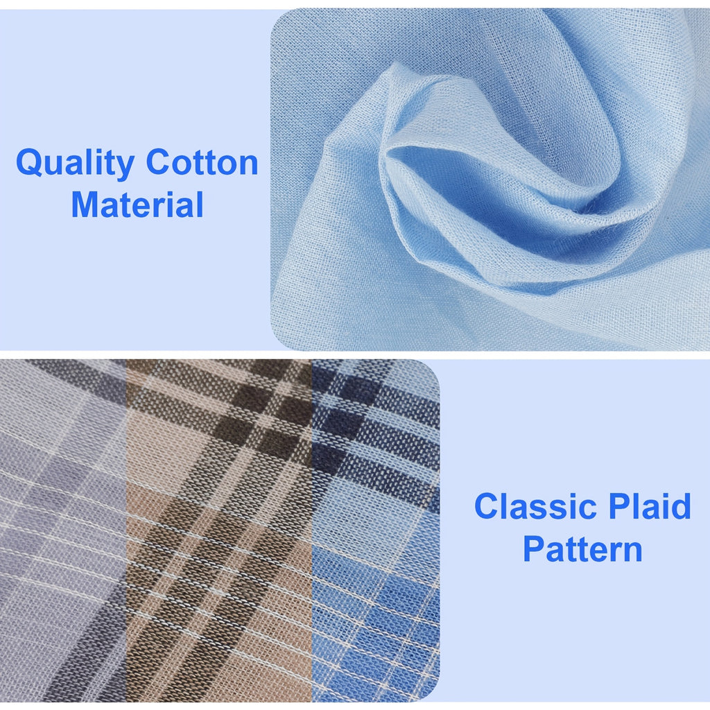 24pcs Men's Cotton Handkerchiefs, Classic Retro Stripes & Plaid, Lightweight & Durable, Easy-Care Reusable Square Hankies, Perfect Gift for Gentlemen, Fathers, or Anyone Who Enjoys a Good Hankie, Men's Handkerchiefs | Retro Style Hankies | Lightweight Fab