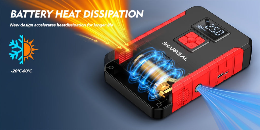 [Portable Jump Starter] 15000A-19000A Peak 350PSI 12V 17-in-1 Portable Jump Starter with Air Compressor Jump Starter, Car Battery Charger, Car Jump Starter with Air Compressor, Jump Starter Para, Car Accessories Tools, LED Light, Battery Charger, Cart Bat