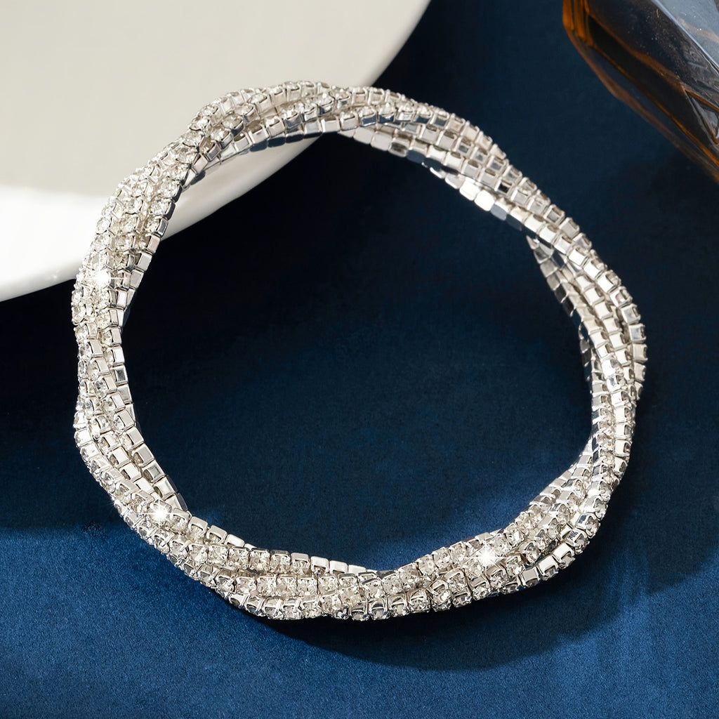 1pc Elegant Simple Style Wrap Bracelet, Copper Base, for Women, Daily & Wedding Wear, All-Season Fashion Jewelry