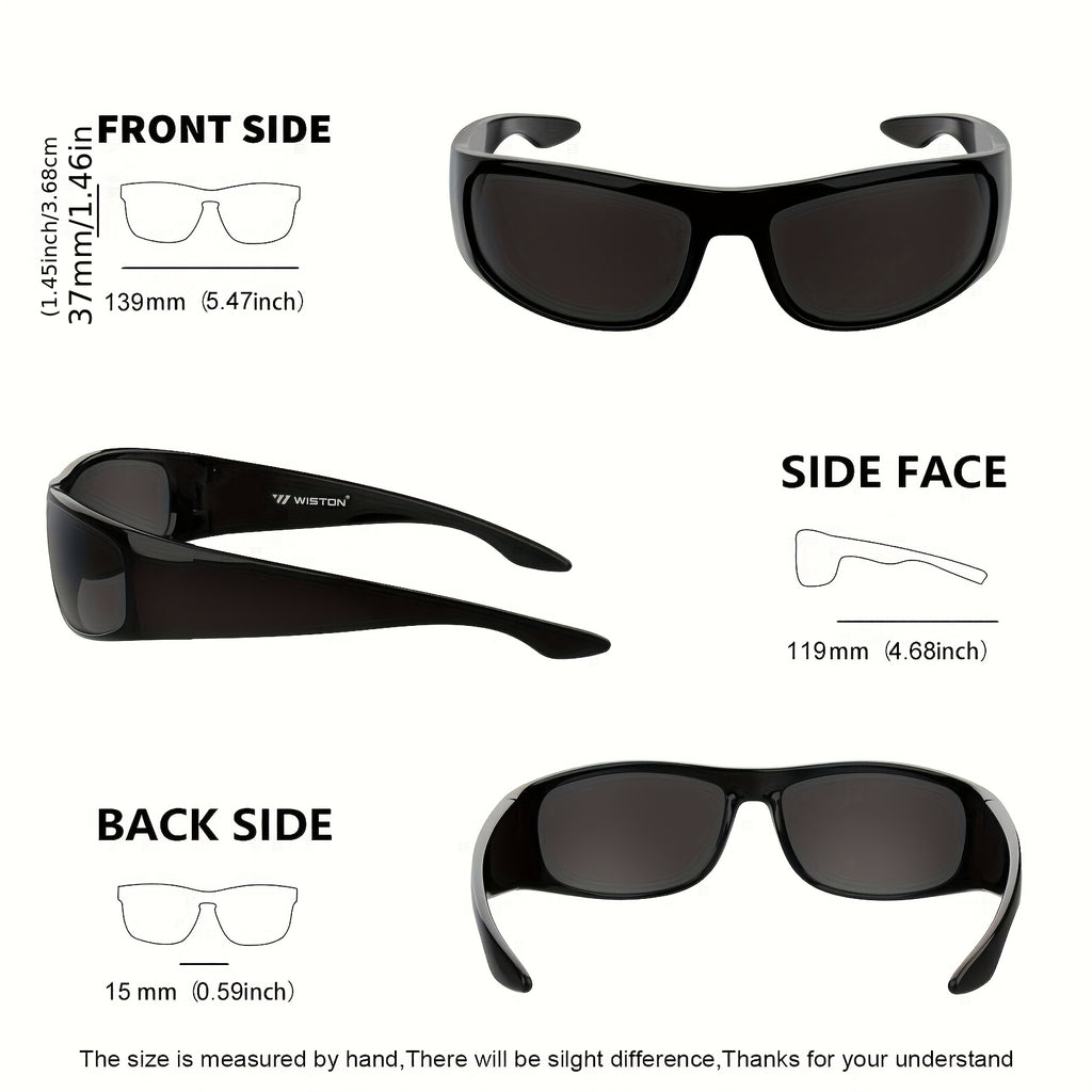 Super Dark Polarized Black | Wrap Around Style Lightweight