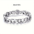 925 [Sterling Silver Bracelet] Sterling Silver Men'S Fashion Bracelet - Perfect for Daily Additions, Gifts for Family And Friends