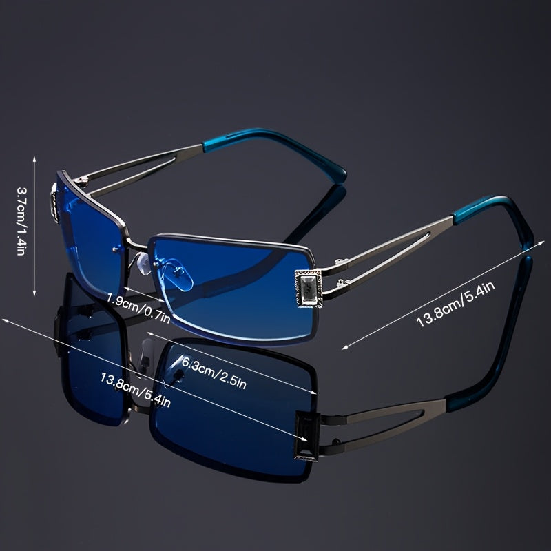 VIOLA MAG1pcs Fashion Single Item  Glasses Women's Change of Color Hip-hop Party Glasses Luxury Square Rhinestone Decoration Men's and Women's Party Glasses