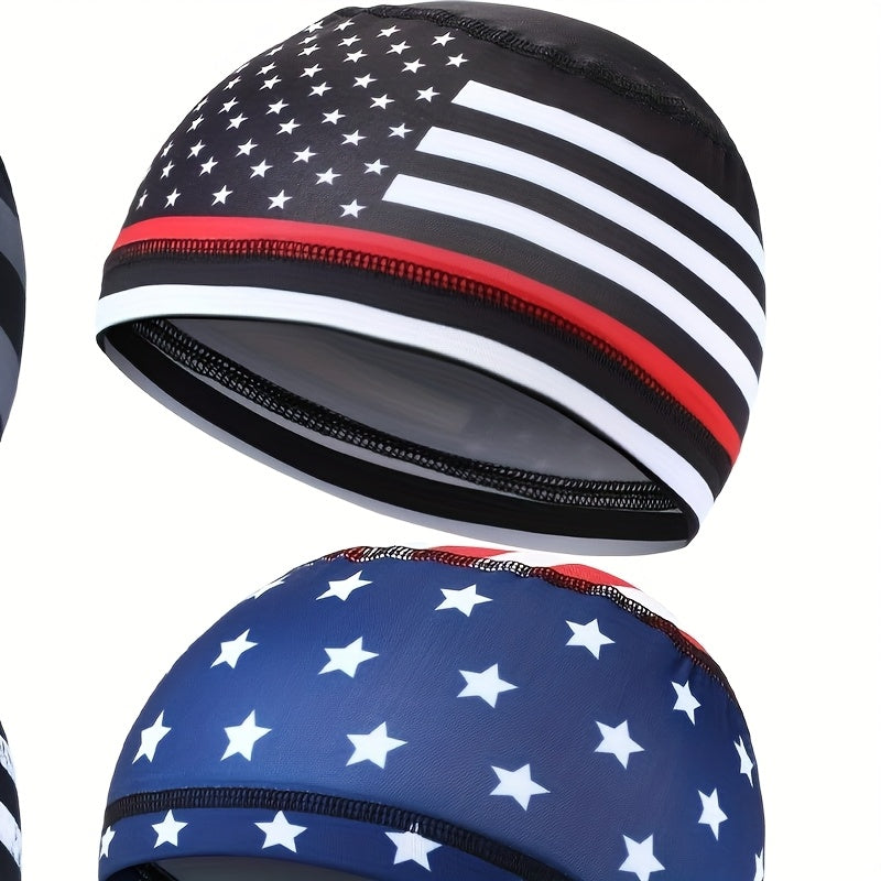 Cooling Skull Hat, Men's Running Cycling Hat, Sweat Absorbing Lining, 8pcs Set