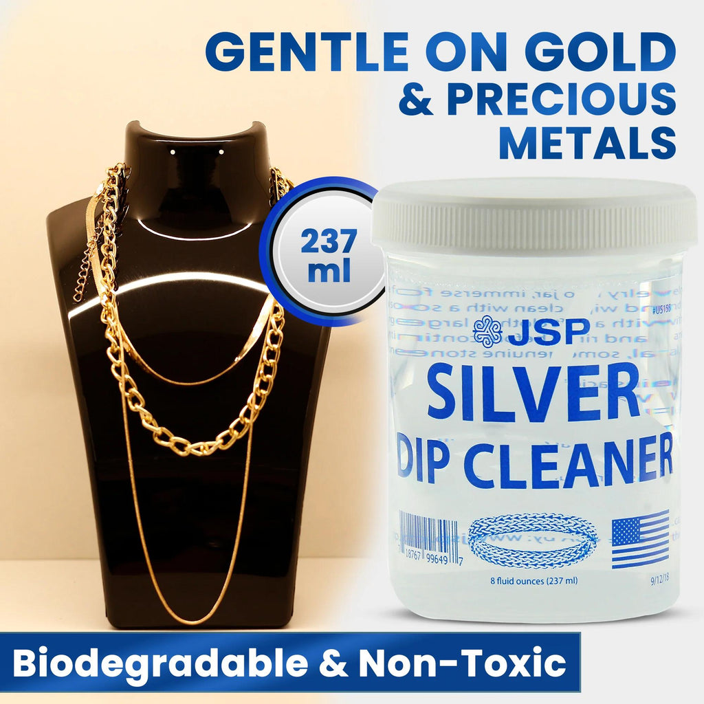 Sterling & Silver Dip Cleaner Tarnish Remover 925 Jewelry Cleaning Solution 8oz JSP