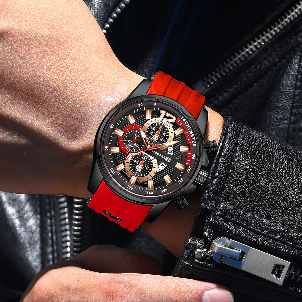 1pc Men'S Fashion Casual Quartz Watch, Silicone Strap, Date Display - Stylish Casual Wristwatch for Casual Attire, Casual Wristwatch | Sporty Watch Design | Quartz Movement, Thanksgiving, Christmas The Perfect Gift Reloj Para Hombre.