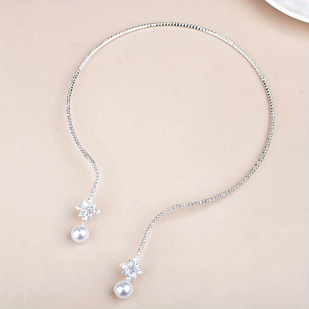 Elegant And Unique Bridal Jewelry with European And American Style, Featuring And Synthetic Zirconia, Perfect for Weddings, Otal Weight Of The Product (2.98g)