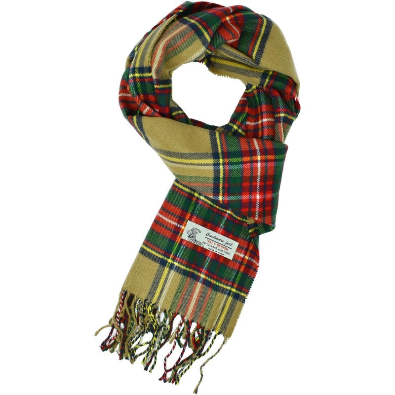 Scottish Stewart Tartan Plaid Luxurious Winter Scarf Soft Cashmere Feel 72"x12", Scottish Heritage Holiday Gift