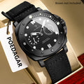 POEDAGAR Men's Nylon Strap Watch - Waterproof Up to 3ATM, Quartz Movement, Dial with Hands, Multi-Functional Sports Watch for Casual & Formal Wear