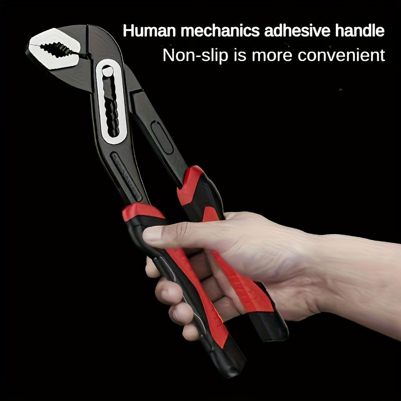 One multifunctional water pump clamp with adjustable heavy-duty wrench, 8 inches 10 inches 12 inches large opening quick adjustment tool, used for pipeline and bathroom construction, car maintenance, suitable for use in four seasons.