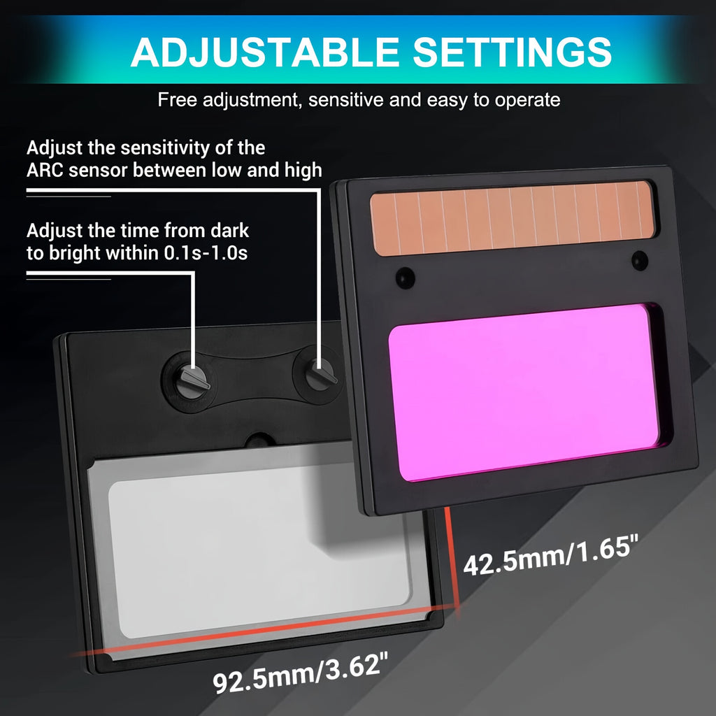 True Color Solar Powered Auto Darkening Welding Helmet, Large View Area True Color Welder Helmet Auto-Darkening Welding Helmet/Hood/Mask