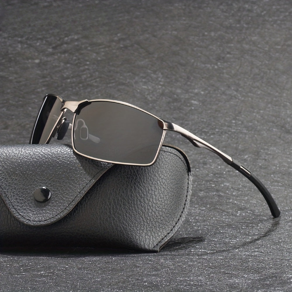 Men'S Sports Polarized Sunglasses - Metal Frame with UV400 for Driving, Premium Gift Packaging
