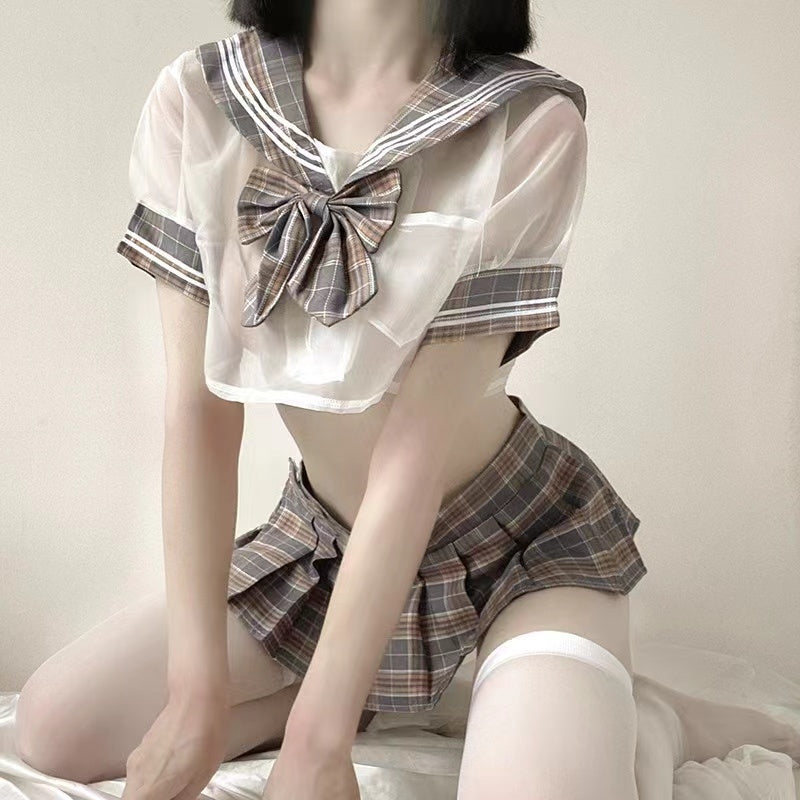 J-2011   Japanese school sister transparent shirt sailor suit