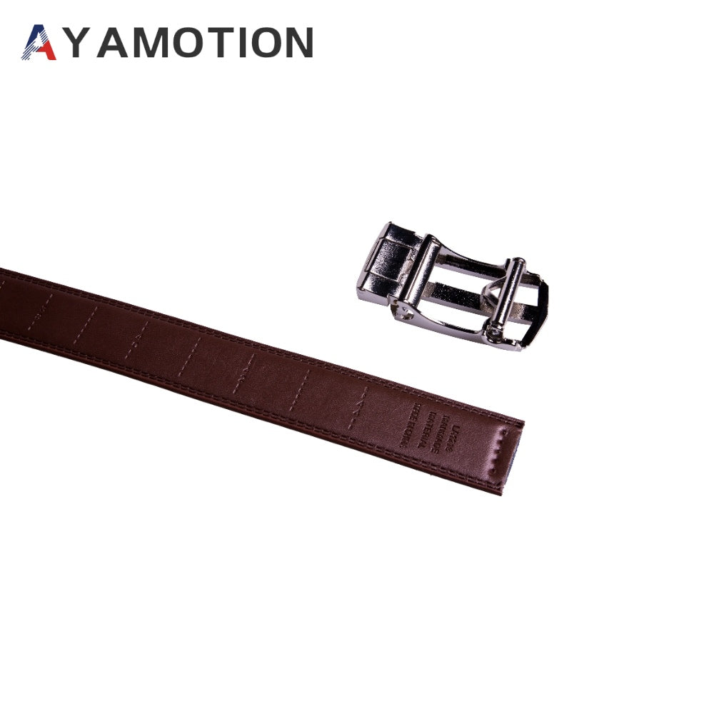 AYAMOTION Genuine Leather Belt Mens Ratchet Dress Belts With Adjustable Automatic Buckle back to school, for wedding,Ideal Gift for Dad, Husband, Boyfriend