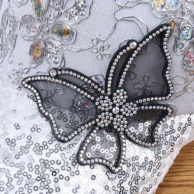 Women's Baseball Hat Mesh With Air Permeable Shade Hat, Butterfly Embroidery Sequin Trend Hat, Women's Dot Diamond Cap, Street Casual Fashion Hat