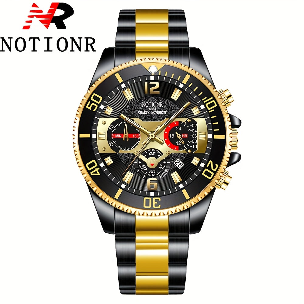 NOTIONR Watches For Men, Business Mens Watches, Quartz Men Watches, Versatile Watch Pairing Combination, Calendar Adjustable, Gifts For Oneself, Reloj Para Hombre.