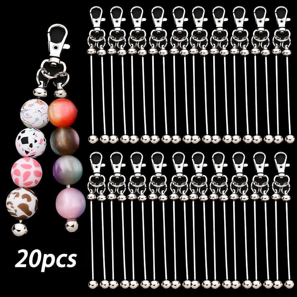 20pcs Creative Women Keychain Set | Double Blank Bar Beadable Key Rings Kit for Making, Bag Pendant | Ideal for Wedding, Party, Graduation, Travel, Holiday, Back to School Gift | Iron Material, Lobster Clasp, Anime Theme by NEOVIVI