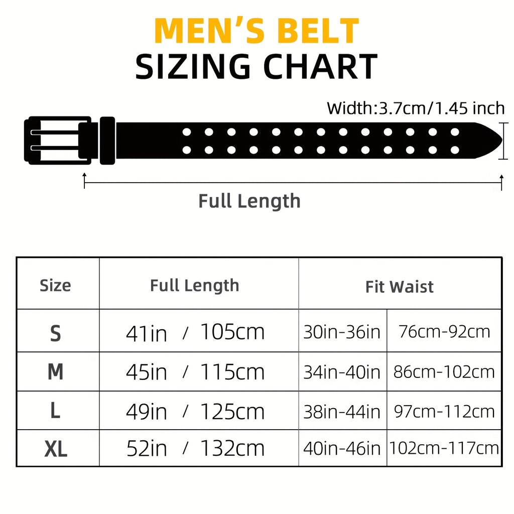 LCG LUCHENGYI Men'S Double Prong Faux Leather Belt Fashion Classic Casual Belts Heavy Duty Work Belts for Jeans Pants, The Perfect Gift for Dad & Husband
