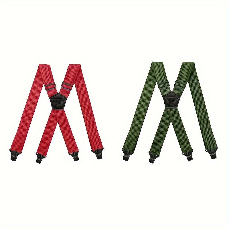 Men's Wide Heavy Duty Work Suspender Adult 4 Clips 120cm Suspenders X Type Elastic Adjustable Strap Braces Work Male Jockstrap