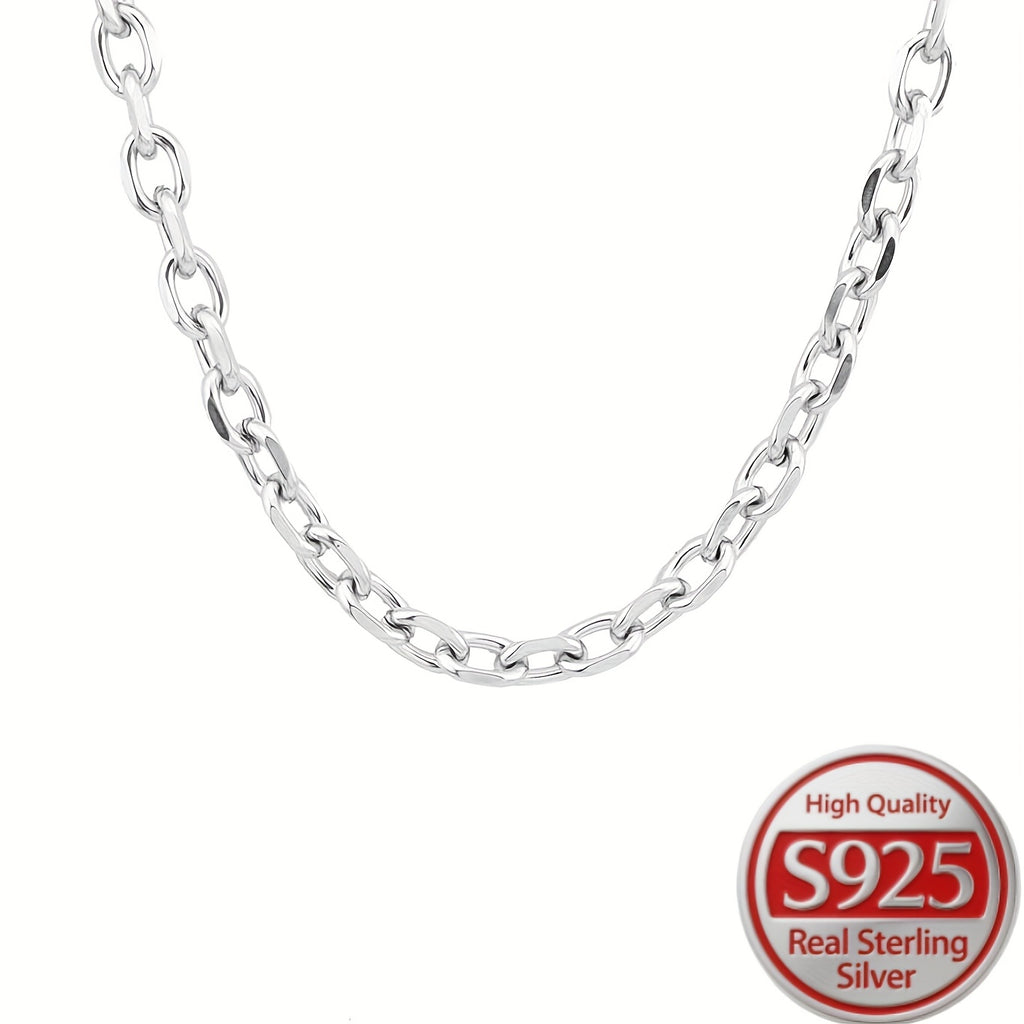 925 Sterling Silver, Thick O-Shaped Necklace, Suitable for Both Men And Women, Independently Designed by a Studio, an Unusual Accessory, Hypoallergenic, Anniversary, School Opening Gift, Perfect Valentine'S Day Gift, for Girlfriend, for Boyfriend