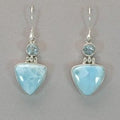 2pcs Exquisite Triangular Blue Stone Dangle Earrings Boho Artisan Style Perfect for Beach Wedding Destination Vacation Date Night Add Serene Elegance Unique Jewelry for Trendsetters Who Embrace Natural Artistry and Coastal Charm