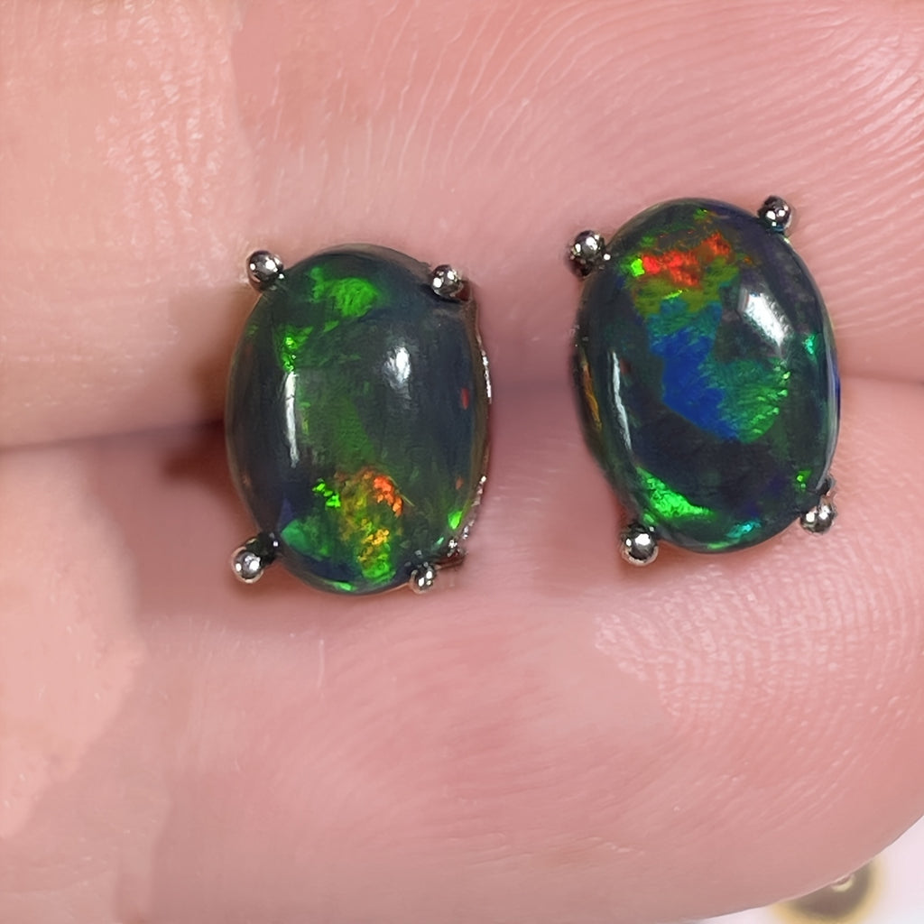 Opal Earring S925 Sterling Silver | Black Opal Jewelry, Birthday and Christmas Gifts for Her, Daily and Vacation Wear