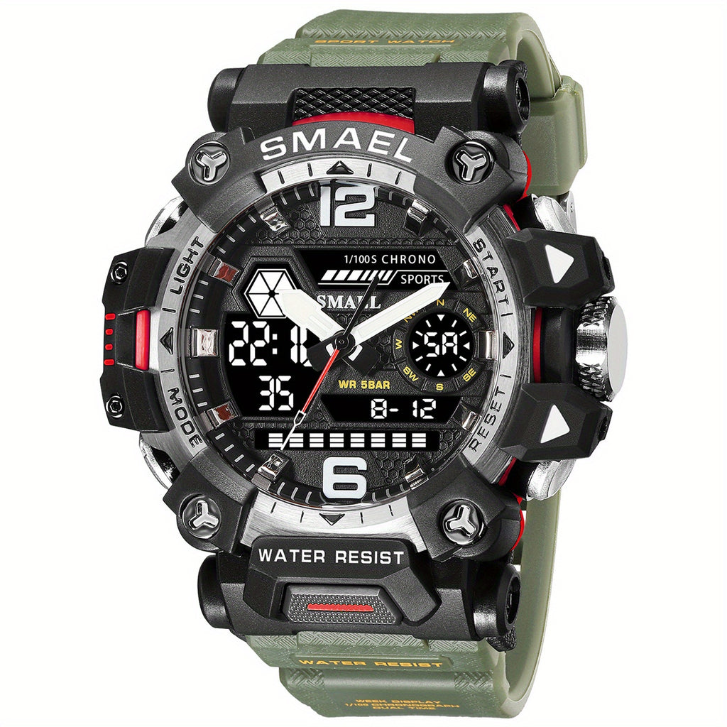 Smael'S Tactical Men'S Sports Watch Features a Military Design, Is Waterproof, Includes a Night Light, Alarm, Calendar, 24-Hour Indicator, And Displays The Week And Month, Making It Ideal for Outdoor Adventures