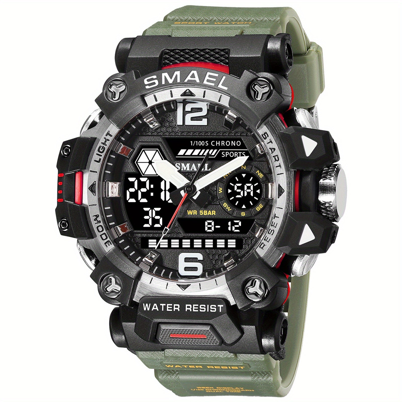 Smael'S Tactical Men'S Sports Watch Features a Military Design, Is Waterproof, Includes a Night Light, Alarm, Calendar, 24-Hour Indicator, And Displays The Week And Month, Making It Ideal for Outdoor Adventures